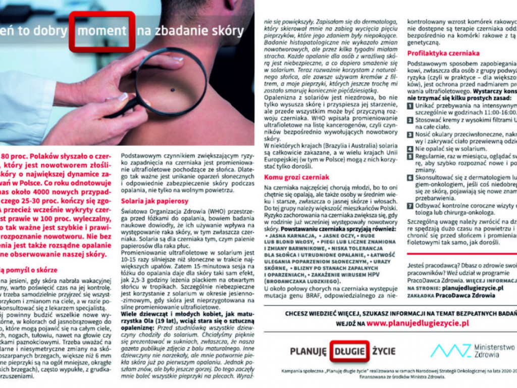 Materiał informacyjny Ministerstwa Zdrowia