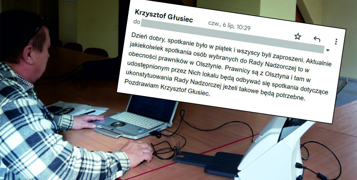 To między innymi Krzysztof Głusiec, członek nowej rady nadzorczej Pioniera, miał instruować spółdzielców aby o sprawach ważnych dla spółdzielni rozmawiać w olsztyńskiej kancelarii. Fot. bezcenzury.ketrzyn.pl, Robert Majchrzak 