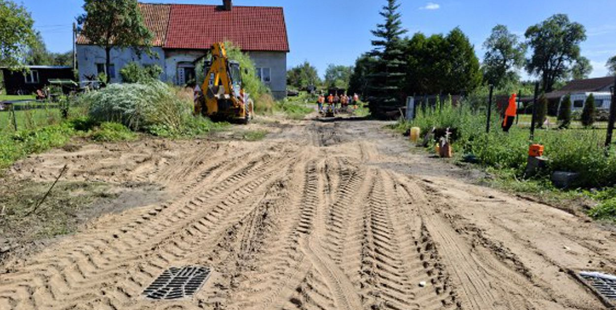 Prace drogowe w Wilkowie. Fot. Gmina Kętrzyn