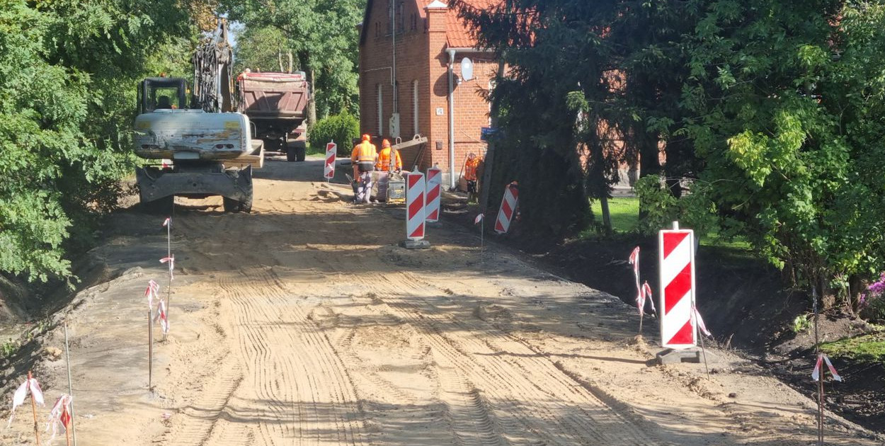 Prace drogowe w Muławkach. Fot. Gmina Kętrzyn